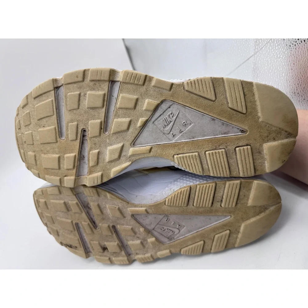 Nike Air Huarache Men's 12 Triple‎ White Running Sneakers Athletic Shoes